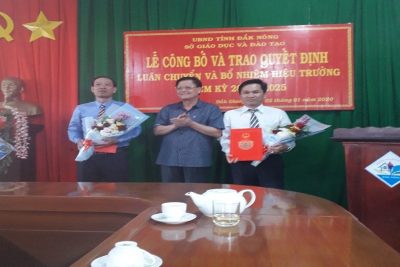 Lễ công bố các Quyết định luân chuyển và bổ nhiệm Hiệu trưởng có thời hạn các trường THPT Đăk Glong, trường PTDTNT THCS và THPT huyện Đăk Glong.